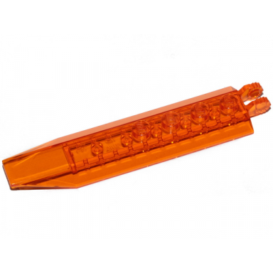 trans-orange hinge plate 1 x 8 with angled side extensions squared plate underside