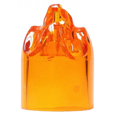 trans-orange minifigure headgear head cover flames small