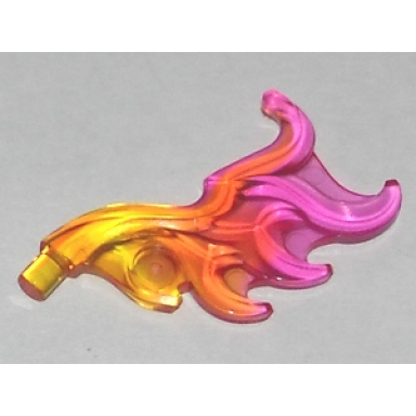 wave rounded curved wing with bar end flame with marbled trans-dark pink pattern