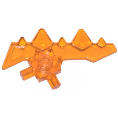 trans-orange minifigure weapon blade with bars and 5 spikes