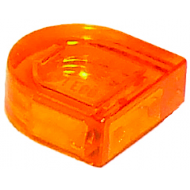 trans-orange tile round 1 x 1 half circle extended