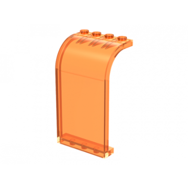 trans-orange panel 3 x 4 x 6 curved top