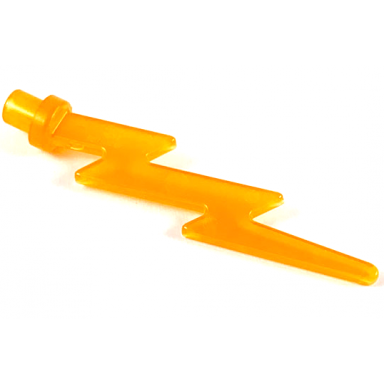 trans-orange wave angular single with bar end lightning bolt