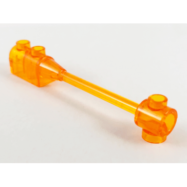 trans-orange bar 1 x 8 with brick 1 x 2 curved top end axle holder inside small end