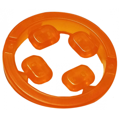 trans-orange rock faceted with small pin infinity stone 4 on sprue