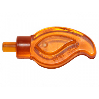 trans-orange wave rounded straight single with small pin end candle flame