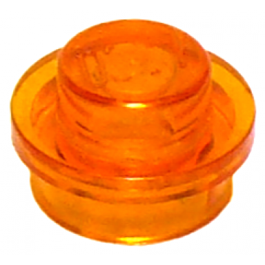 trans-orange plate round 1 x 1