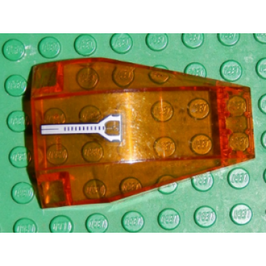 trans-orange windscreen 6 x 4 x 2 wedge curved with silver bar and crosshairs pattern sticker - set 7645