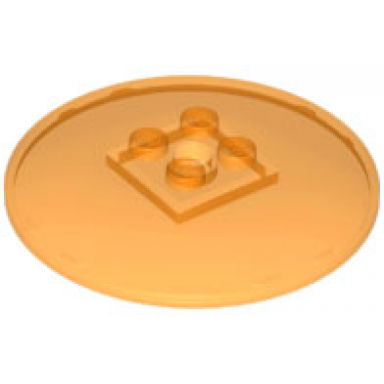 trans-orange dish 6 x 6 inverted radar - solid studs