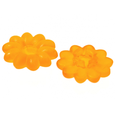 trans-orange clikits icon flower 10 petals 2 x 2 small with pin frosted solid and transparent colors