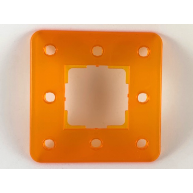 trans-orange clikits frame square with 8 holes