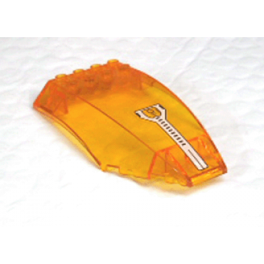 trans-orange windscreen 10 x 6 x 2 curved with instrument pattern sticker - sets 7644 7692