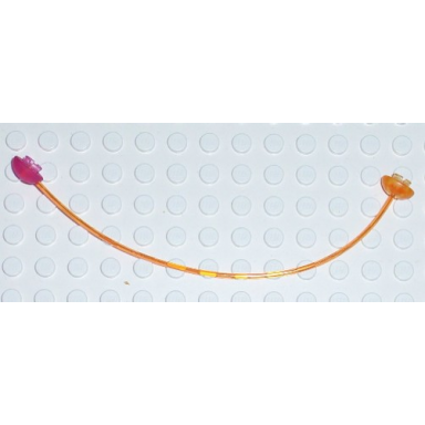 trans-orange clikits cord jelly string 96mm with 1 trans-dark pink cap side attachment and 1 trans-light orange cap top attachment
