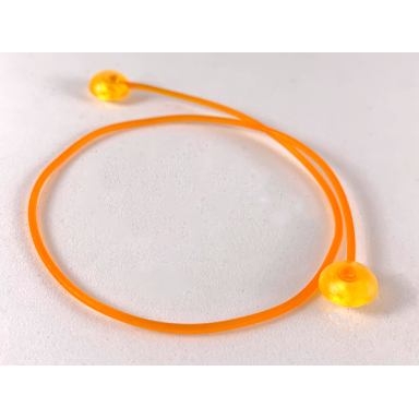trans-orange clikits cord jelly string 240mm with 2 trans-light orange caps side attachment