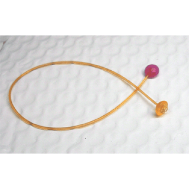trans-orange clikits cord jelly string 240mm with 1 trans-dark pink cap side attachment and 1 trans-light orange cap top attachment