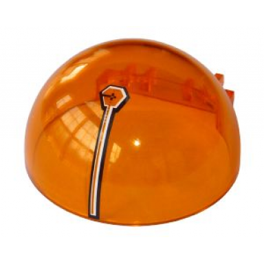trans-orange windscreen 6 x 6 x 3 canopy half sphere with dual 2 fingers with black and white target and lines pattern sticker - set 7694