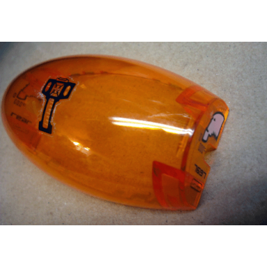 trans-orange windscreen 10 x 6 x 3 bubble canopy double tapered with control panel white alien skulls and 7697 pattern stickers - set 7697