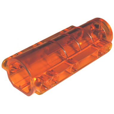 trans-orange cylinder 9 x 4 x 2 tapered with flat bottom pin holes
