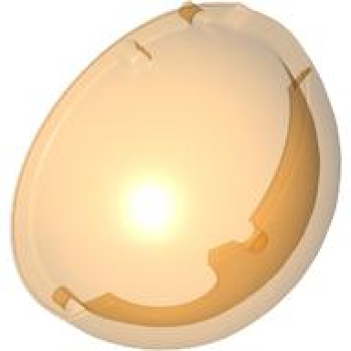trans-orange cylinder hemisphere 2 x 2 with cutout