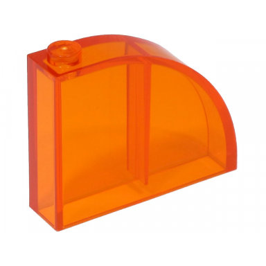 trans-orange slope curved 4 x 1 x 2 2 3 with stud