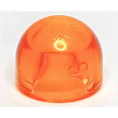 trans-orange brick round 1 x 1 x 2 3 dome top