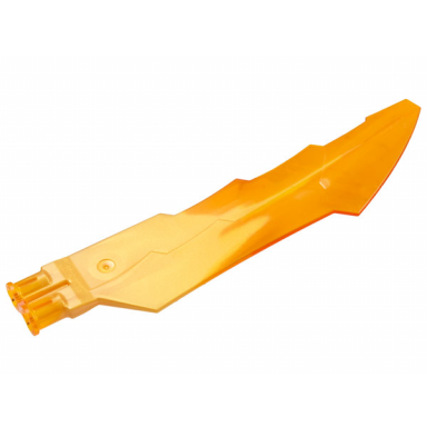 trans-orange propeller 1 blade 14l with 2 axle holes and jagged edges sword blade with marbled pearl gold pattern