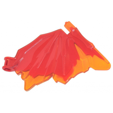 trans-orange dragon wing 9 x 6 with marbled red pattern