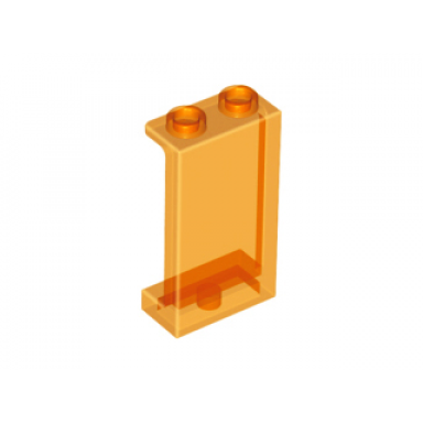 trans-orange panel 1 x 2 x 3 with side supports - hollow studs