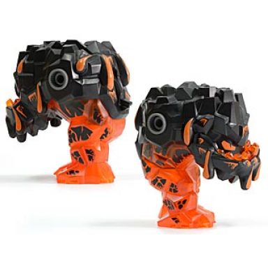 trans-orange body magma monster large with black top and black and orange pattern