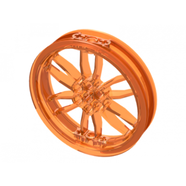 trans-orange wheel 75mm d x 17mm motorcycle
