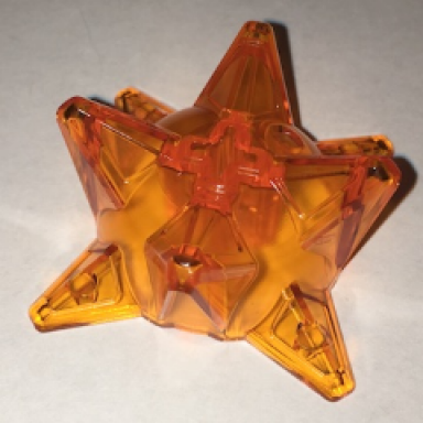 trans-orange hero factory weapon spiked ball half with axle hole