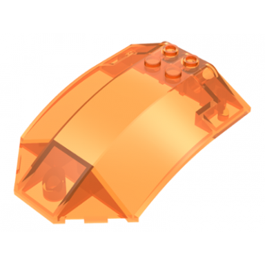 trans-orange windscreen 8 x 6 x 2 curved sloped sides