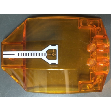 trans-orange windscreen 8 x 6 x 2 curved sloped sides with white targeting sight pattern sticker - set 7645