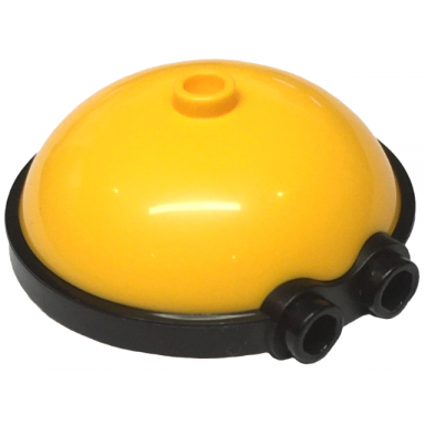 minifigure head modified minion extra wide with molded black goggles pattern