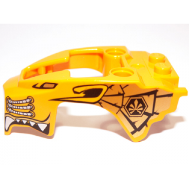 bright light orange flywheel fairing lion shape with fangs and hoses pattern