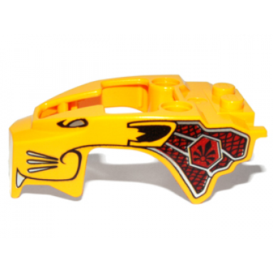 bright light orange flywheel fairing lion shape with gold and dark red pattern