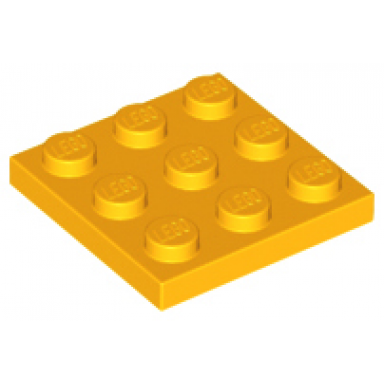 bright light orange plate 3 x 3