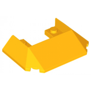 bright light orange wedge 6 x 4 cutout train roof with 5 large bottom tubes