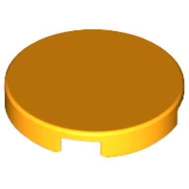 bright light orange tile round 2 x 2 with bottom stud holder