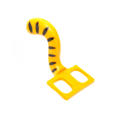 bright light orange minifigure costume tail cat with black tiger stripes pattern