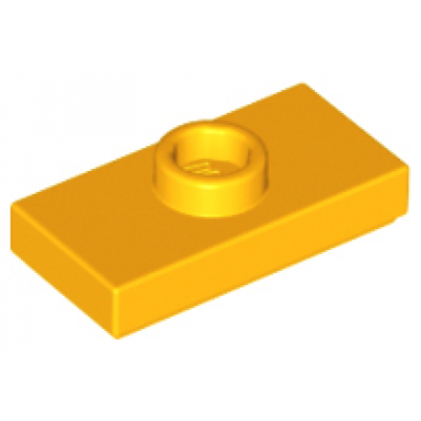 bright light orange plate modified 1 x 2 with 1 stud with groove and bottom stud holder jumper