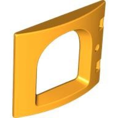 bright light orange duplo door window pane 1 x 4 x 3 curved front with rounded pane