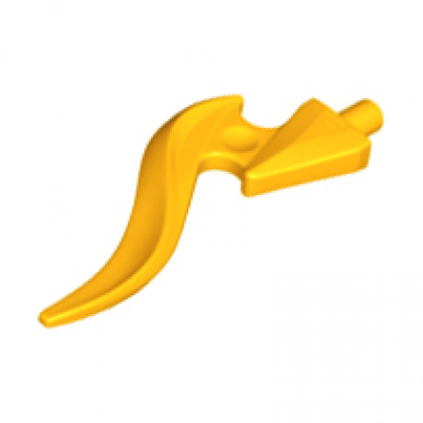 bright light orange wave rounded curved single with bar end and triangular base flame