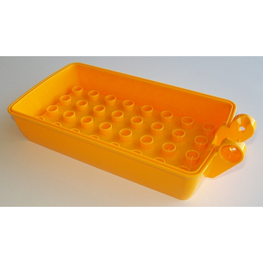 bright light orange duplo camper base with 4 x 8 studs