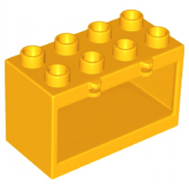 bright light orange duplo container box 2 x 4 x 2 with open sides