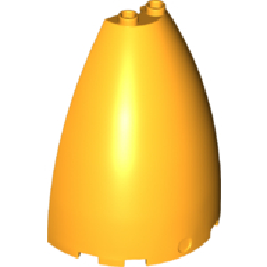 bright light orange cone half 6 x 3 x 6 elliptic paraboloid