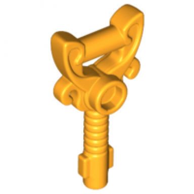 bright light orange minifigure utensil key ornamented with 1 stud