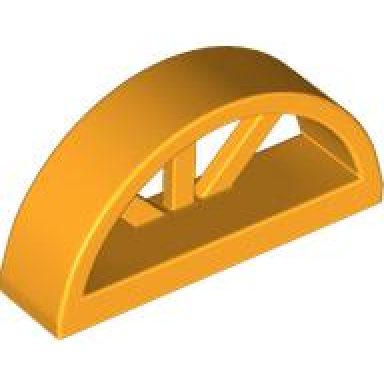 bright light orange window 1 x 4 x 1 2 3 with spoked rounded top