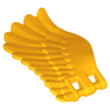 bright light orange wing 4 x 7 left with feathers and bar handles