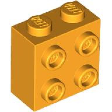 bright light orange brick modified 1 x 2 x 1 2 3 with studs on side
